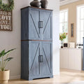 72 Garde-manger de cuisine de style campagnard, armoire de rangement avec portes coulissantes de grange - N/A