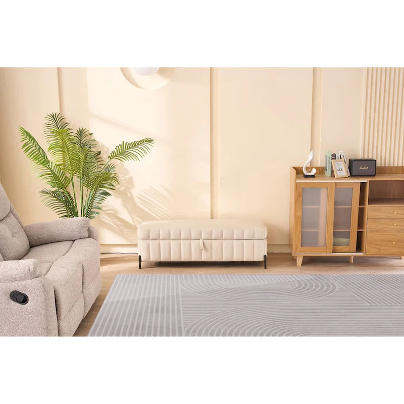 Banc de rangement en velours