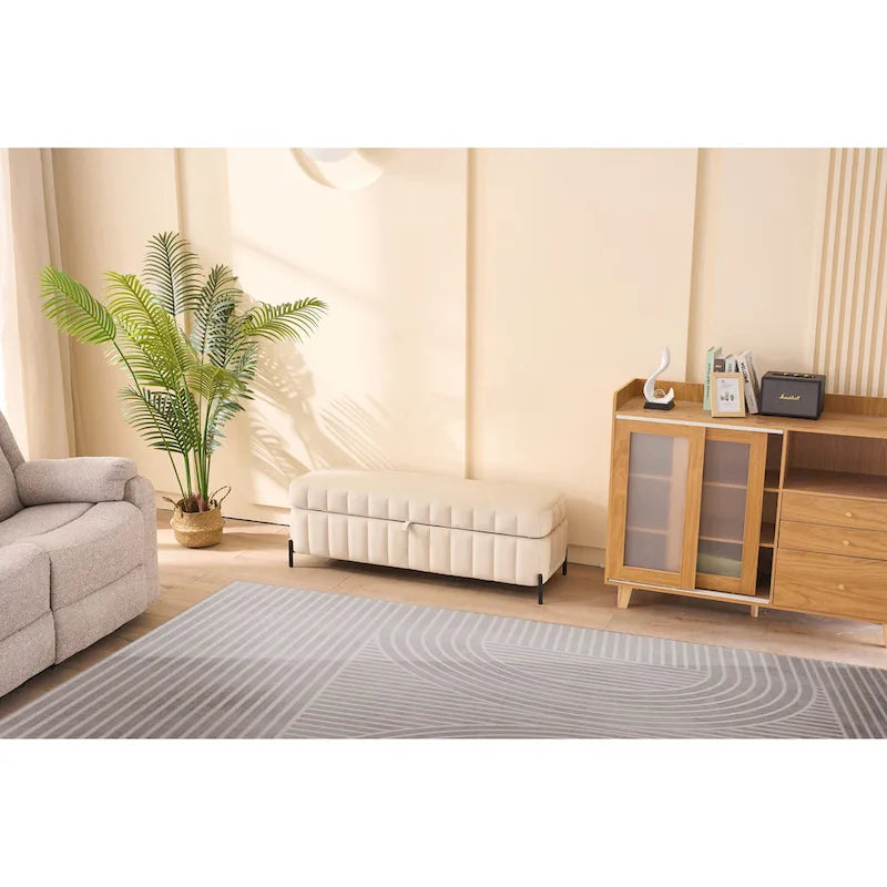 Banc de rangement en velours
