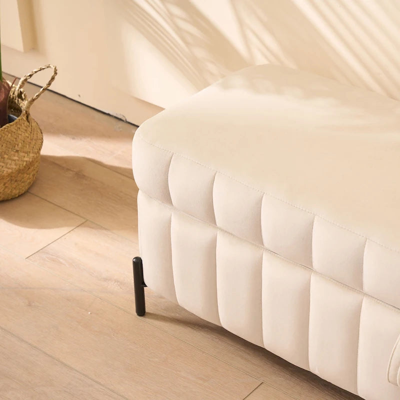 Banc de rangement en velours