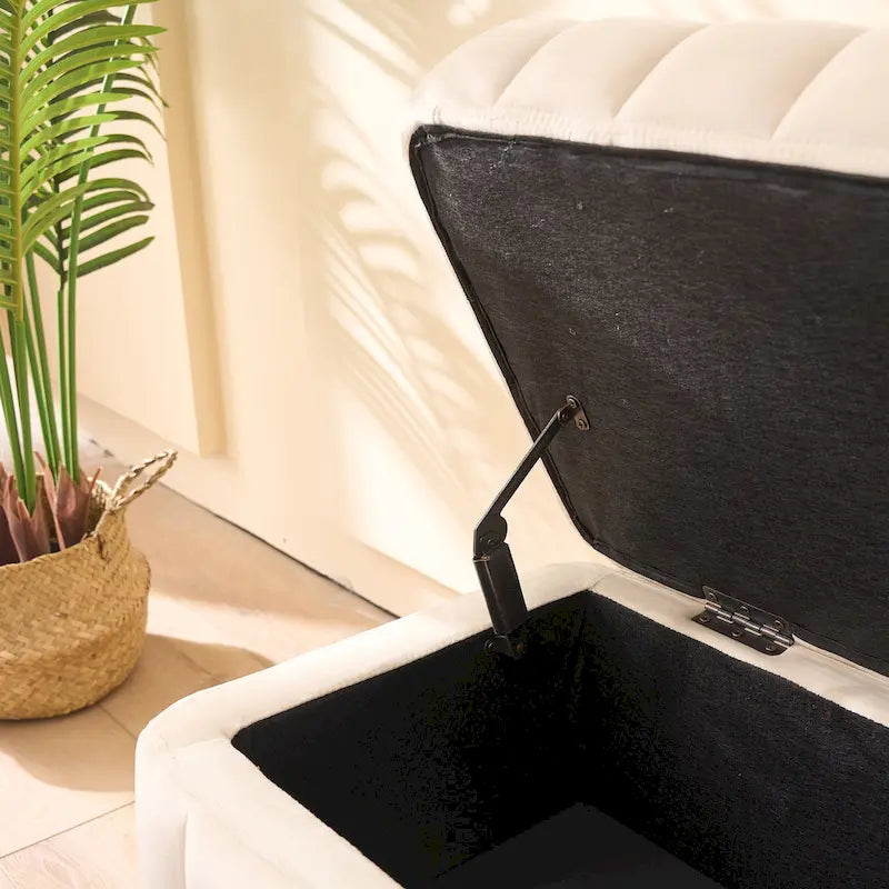 Banc de rangement en velours