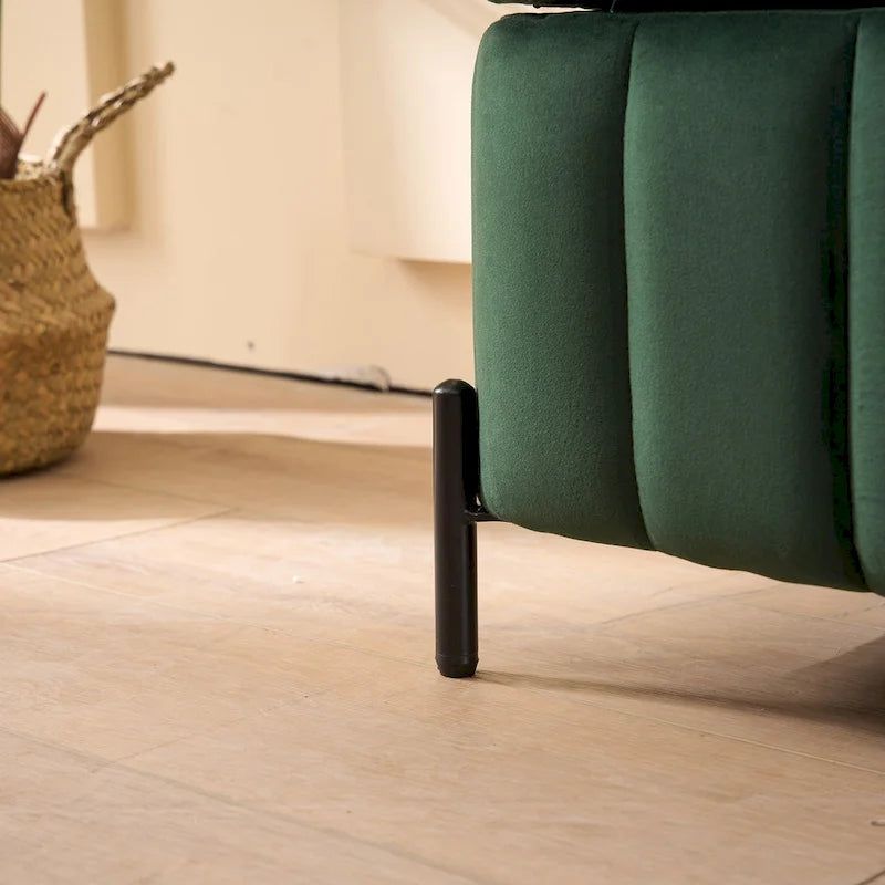 Banc de rangement en velours