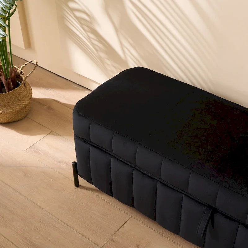 Banc de rangement en velours