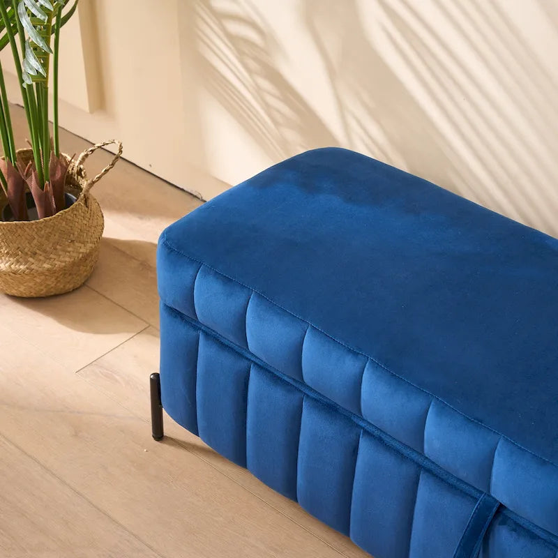 Banc de rangement en velours