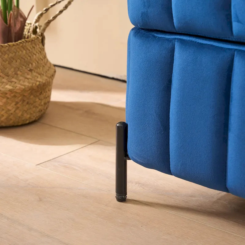 Banc de rangement en velours