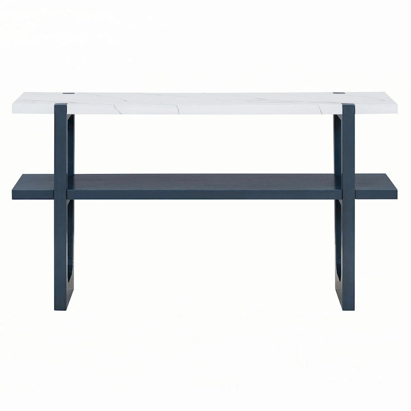Console étroite avec plateau effet marbre