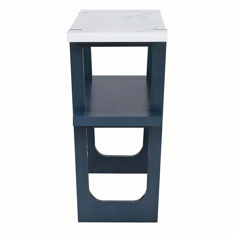 Console étroite avec plateau effet marbre
