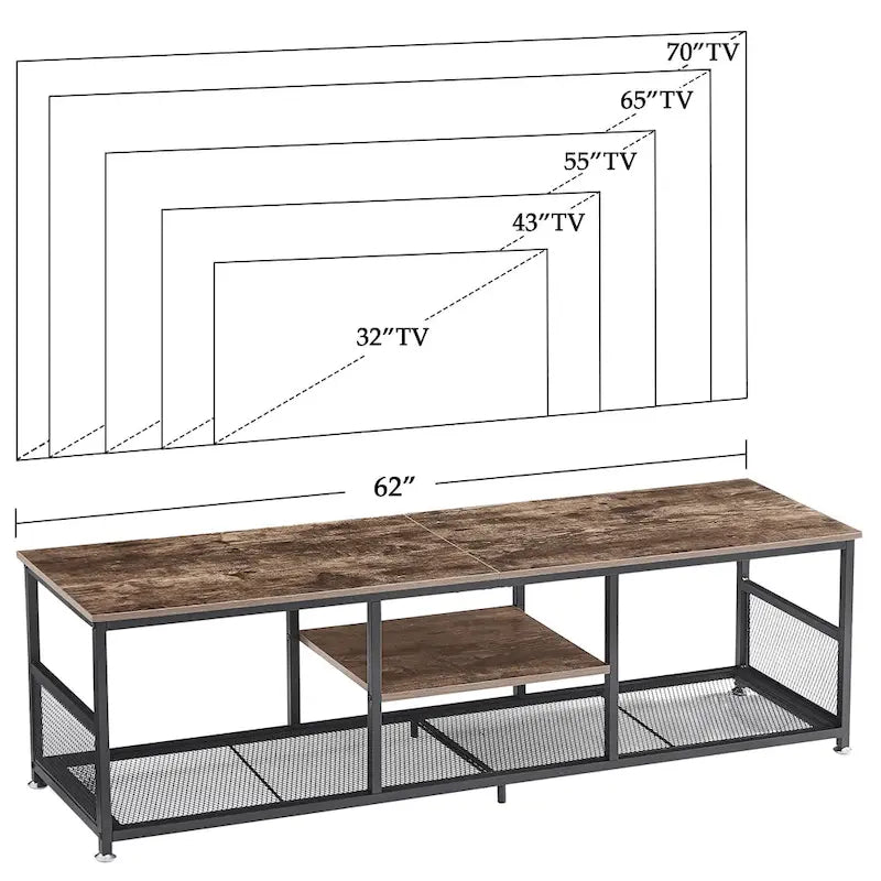 Meuble TV style industriel console multimédia table de divertissement