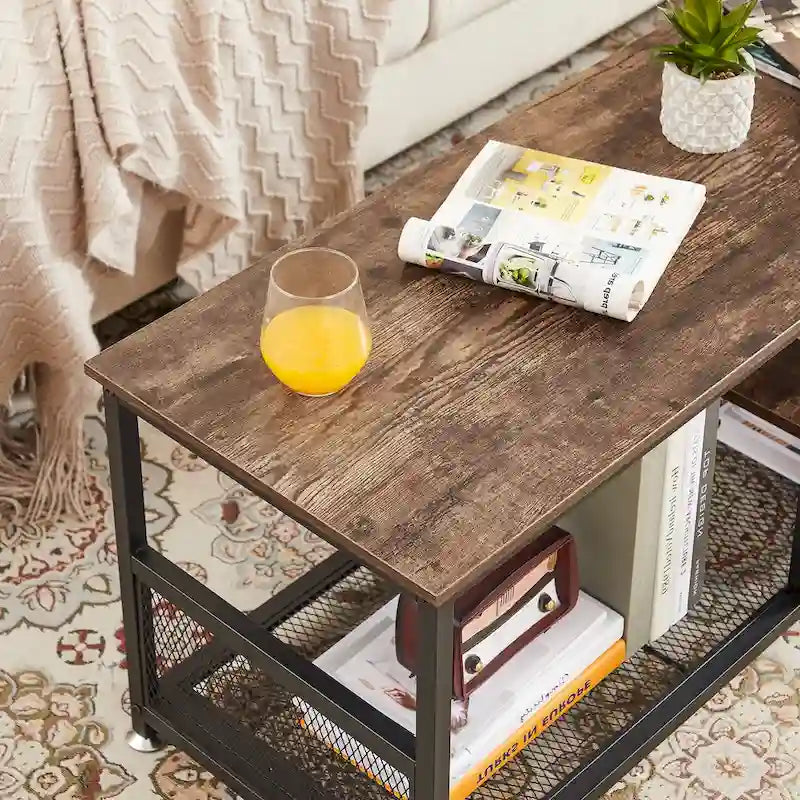Meuble TV style industriel console multimédia table de divertissement