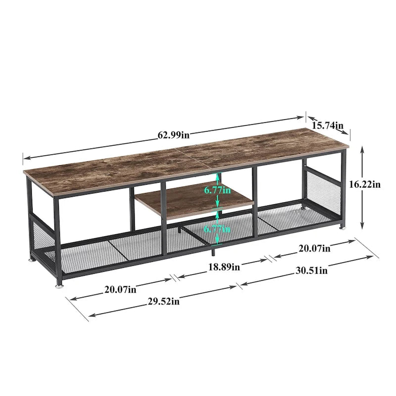 Meuble TV style industriel console multimédia table de divertissement