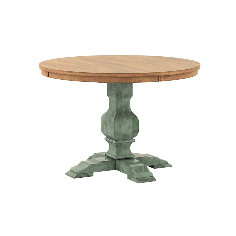 Table de salle à manger ronde bicolore