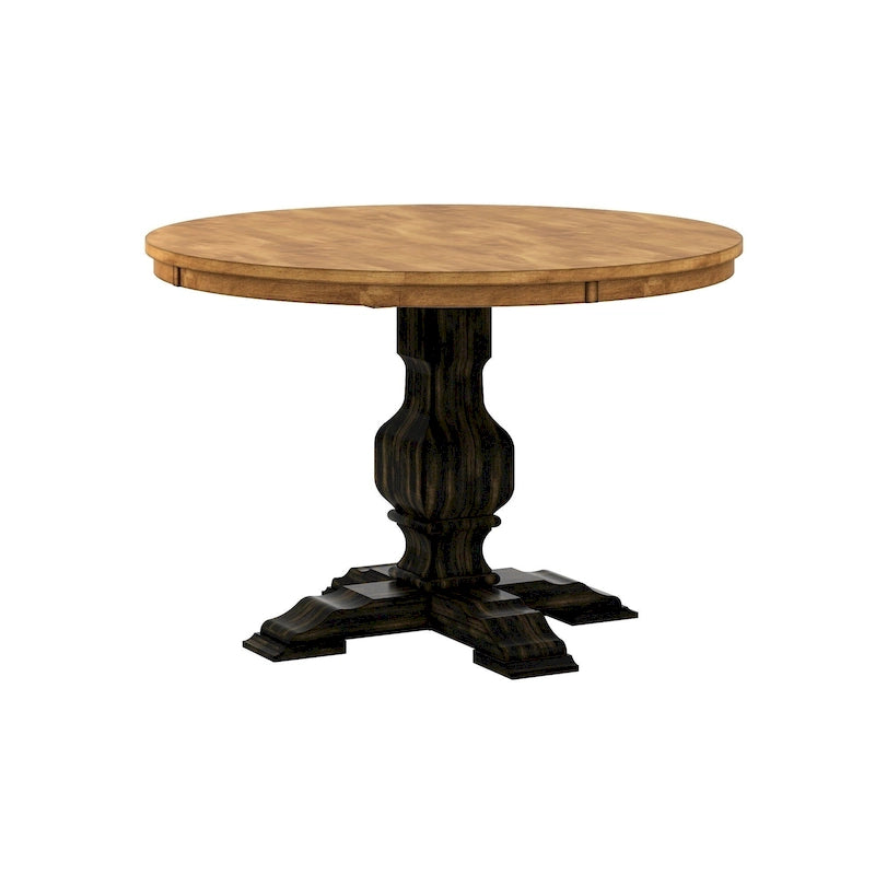 Table de salle à manger ronde bicolore