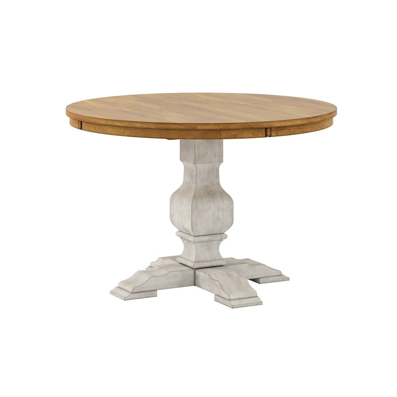 Table de salle à manger ronde bicolore