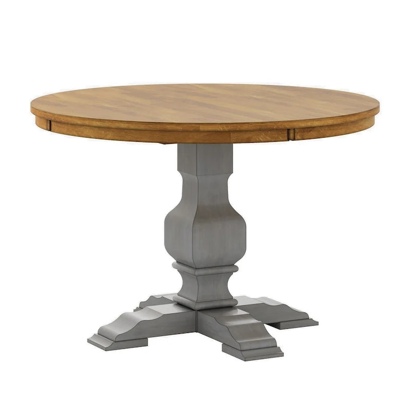Table de salle à manger ronde bicolore