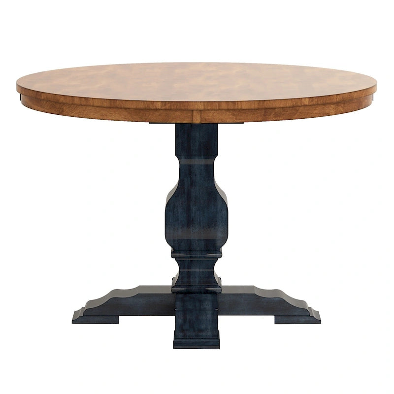 Table de salle à manger ronde bicolore