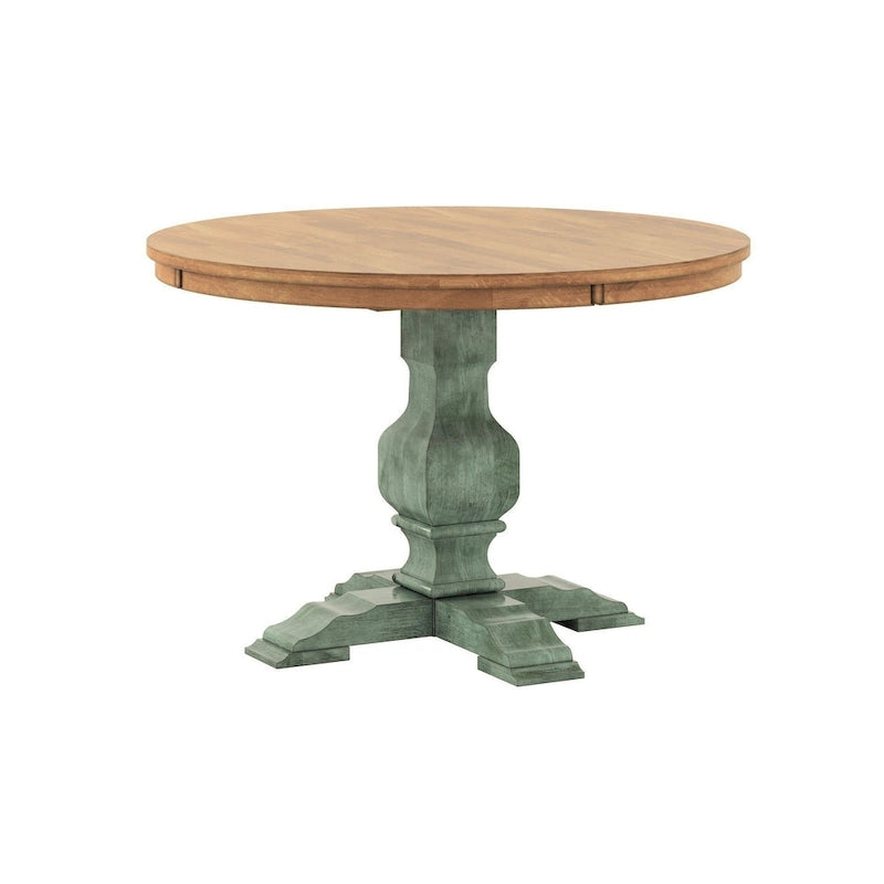 Table de salle à manger ronde bicolore