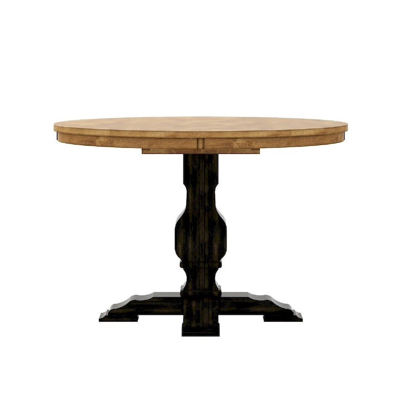 Table de salle à manger ronde bicolore