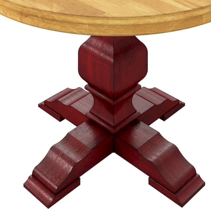 Table de salle à manger ronde bicolore