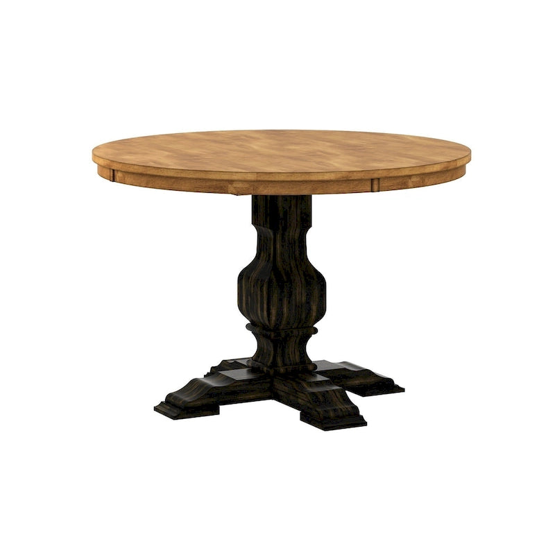 Table de salle à manger ronde bicolore