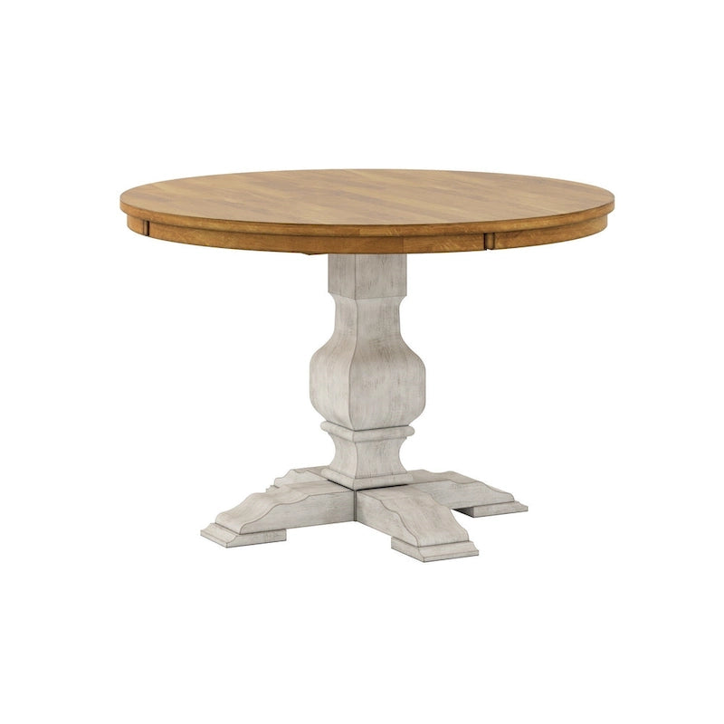 Table de salle à manger ronde bicolore
