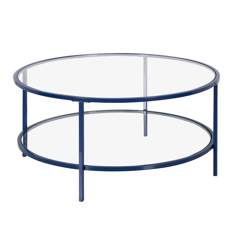 Table basse ronde de 36 pouces avec plateau en verre