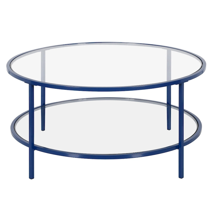 Table basse ronde de 36 pouces avec plateau en verre