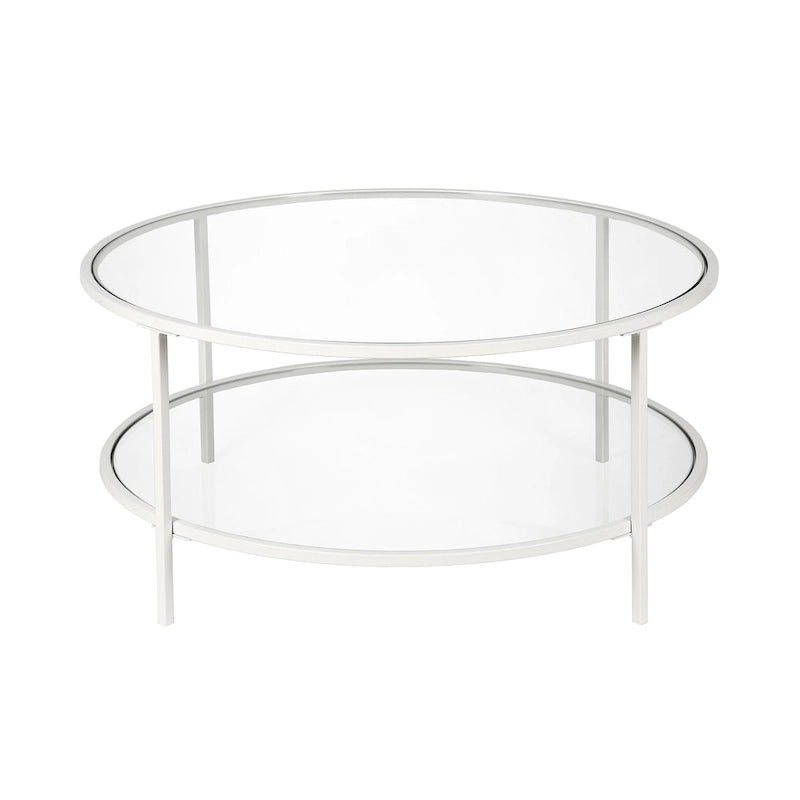 Table basse ronde de 36 pouces avec plateau en verre