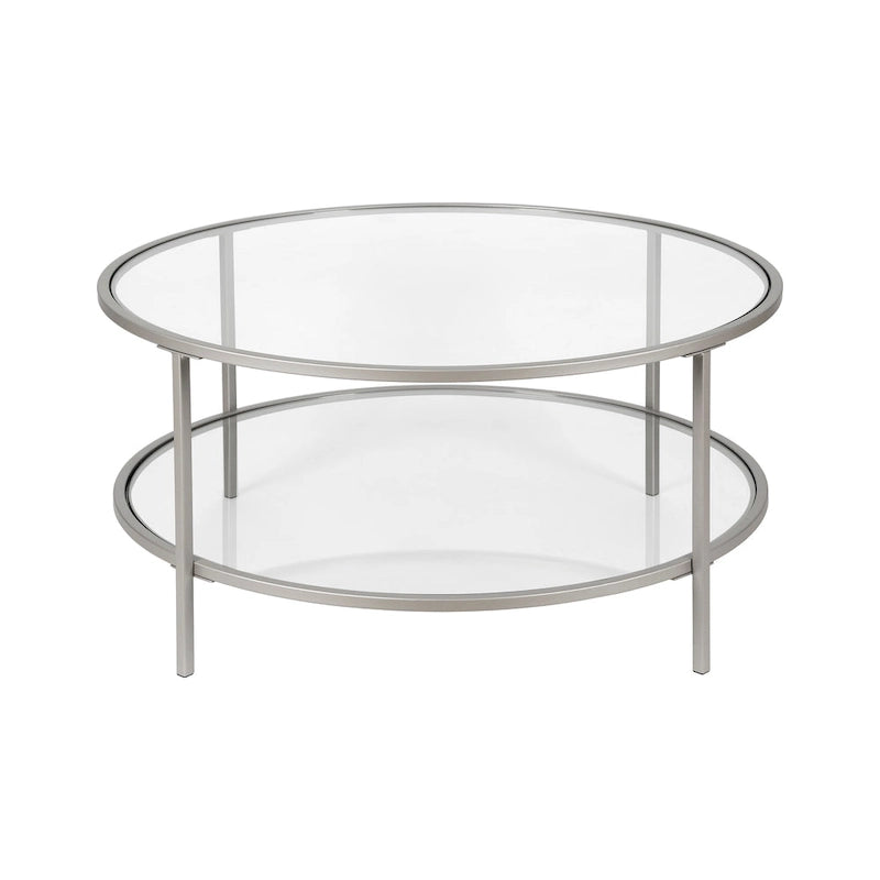 Table basse ronde de 36 pouces avec plateau en verre