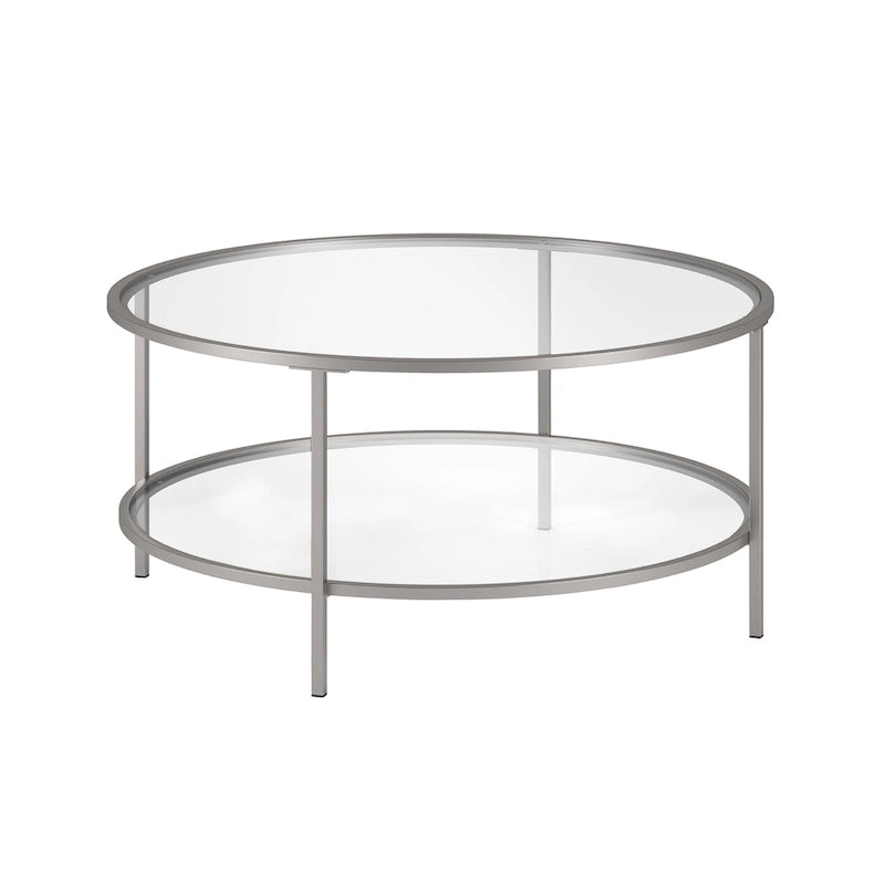 Table basse ronde de 36 pouces avec plateau en verre