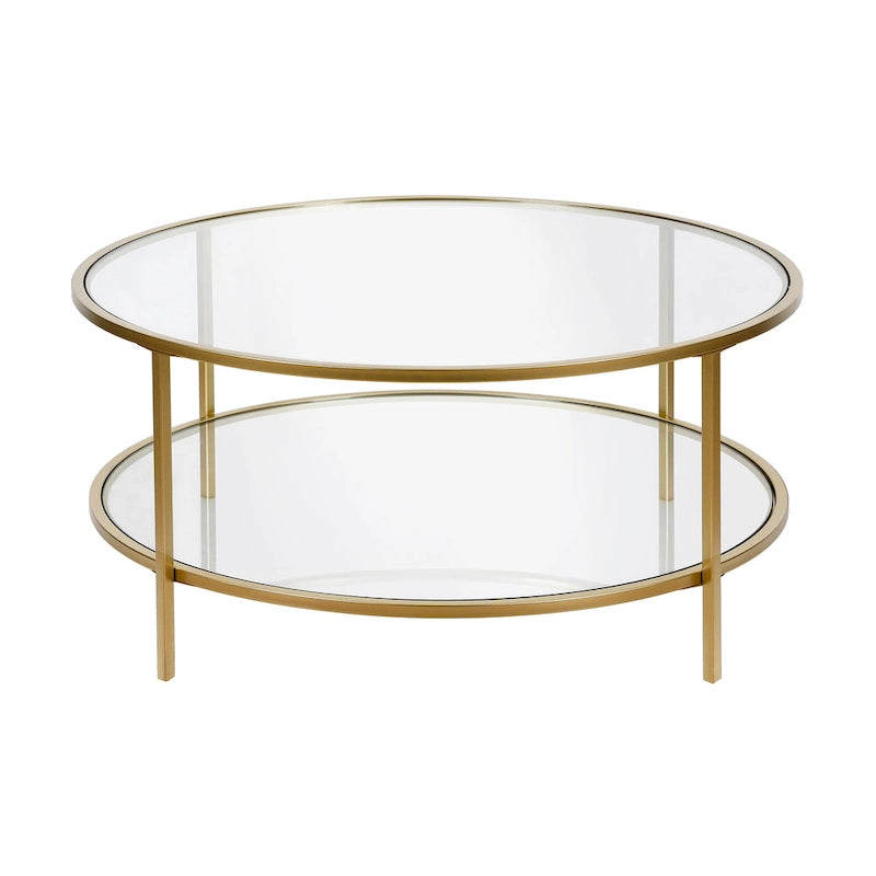 Table basse ronde de 36 pouces avec plateau en verre