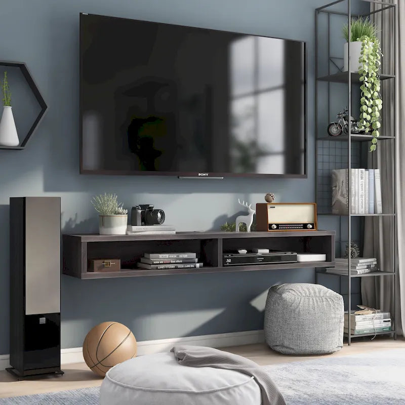 Meuble TV mural à double niveau de 60 pouces
