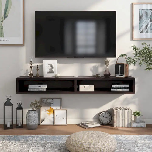 Meuble TV mural à double niveau de 60 pouces