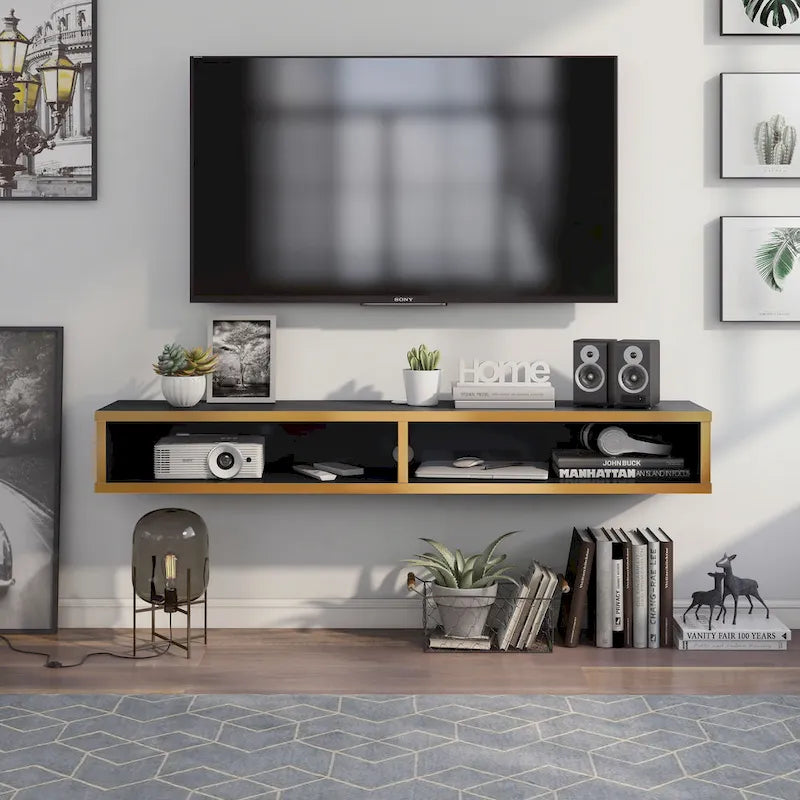 Meuble TV mural à double niveau de 60 pouces