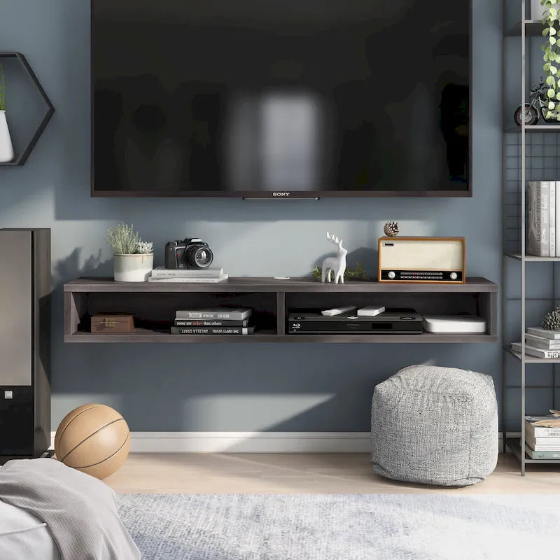 Meuble TV mural à double niveau de 60 pouces