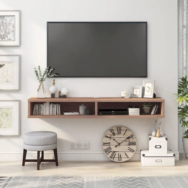 Meuble TV mural à double niveau de 60 pouces