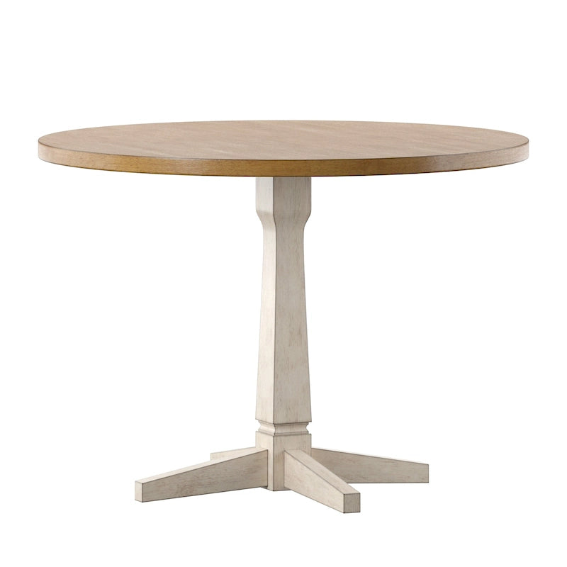 Table à manger ronde bicolore
