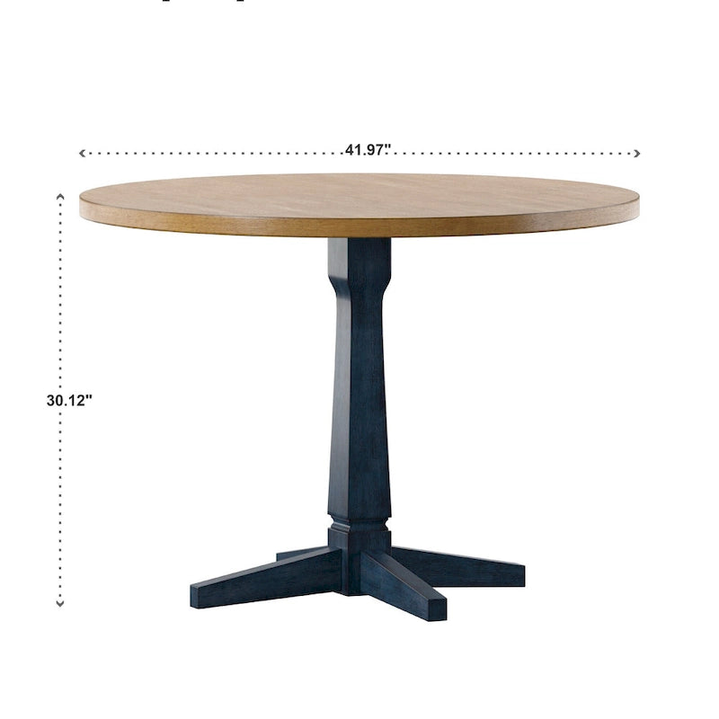 Table à manger ronde bicolore
