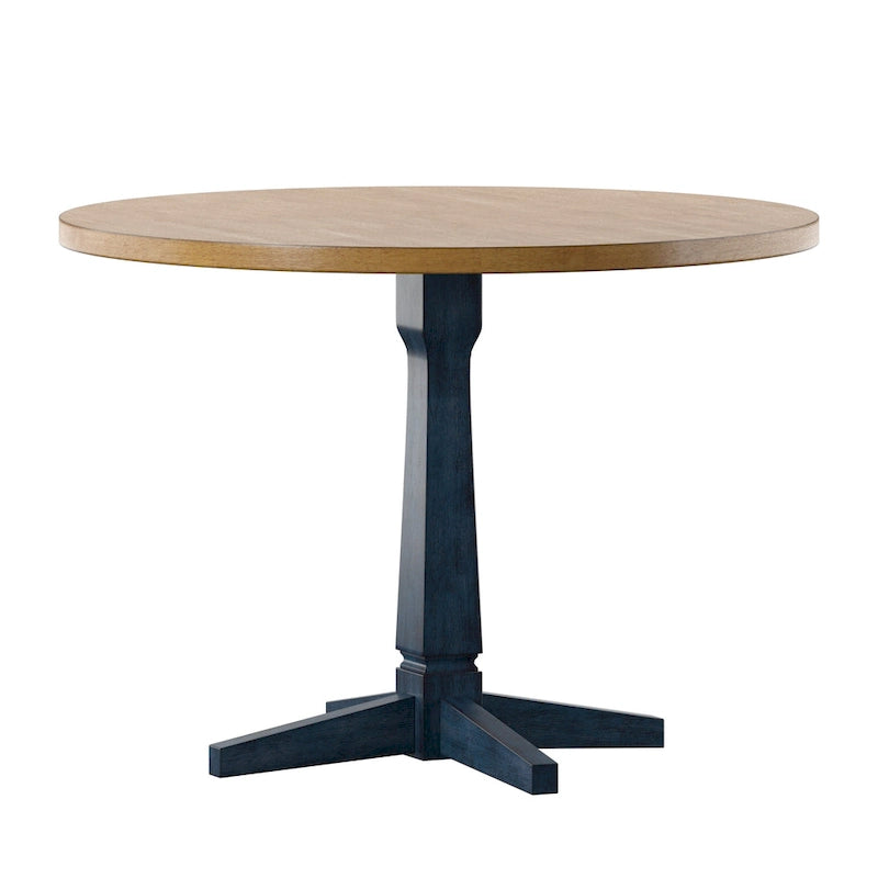 Table à manger ronde bicolore
