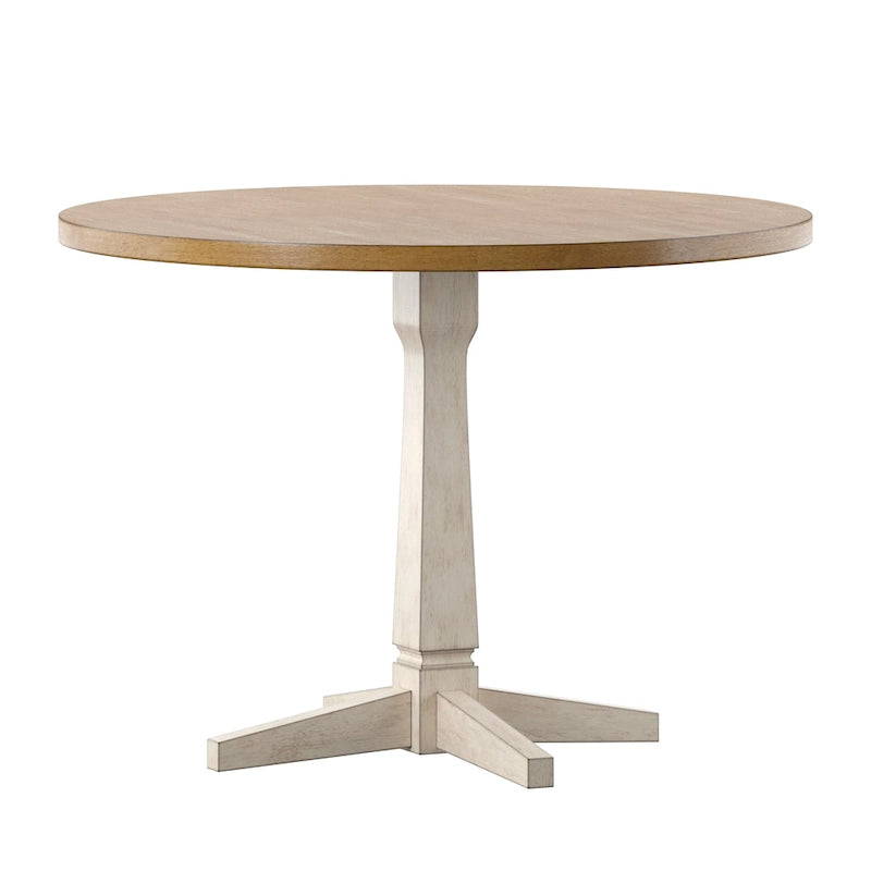 Table à manger ronde bicolore