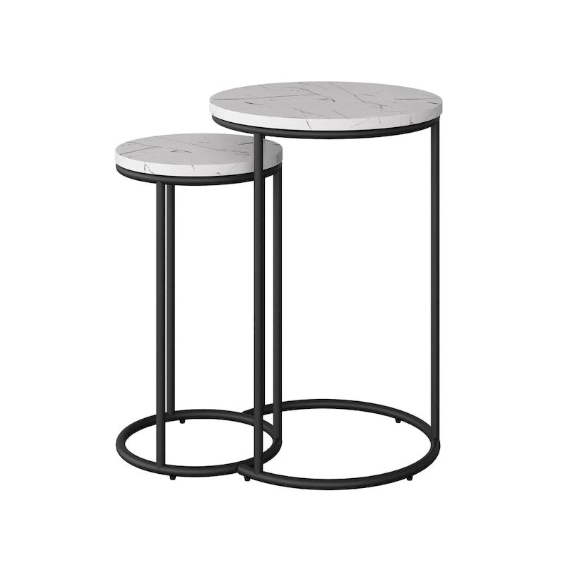 Ensemble de 2 tables basses gigognes rondes