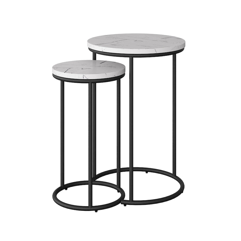 Ensemble de 2 tables basses gigognes rondes