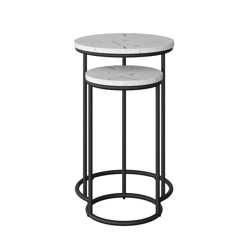 Ensemble de 2 tables basses gigognes rondes