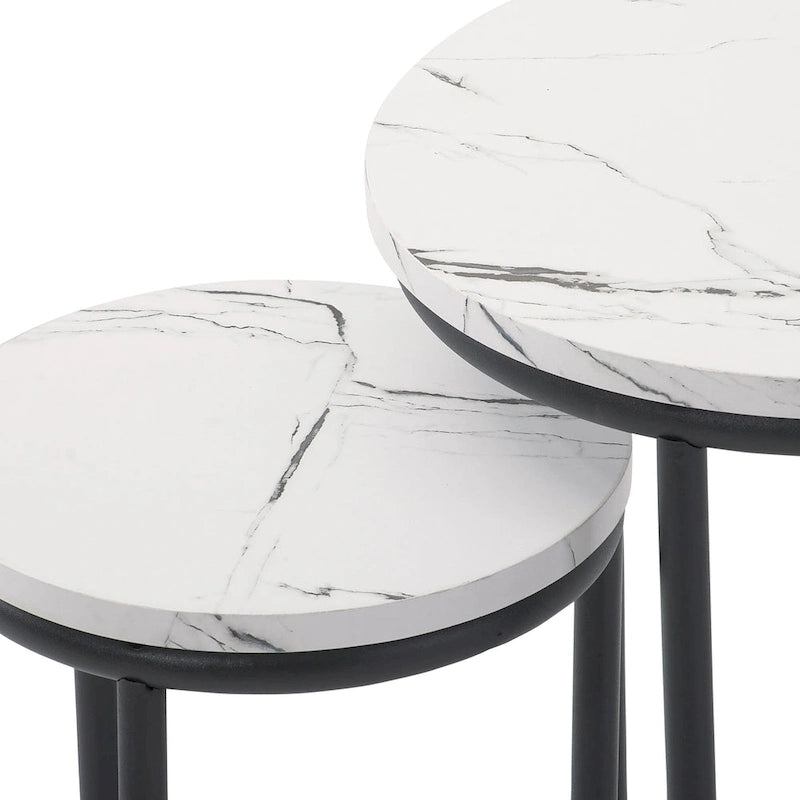 Ensemble de 2 tables basses gigognes rondes