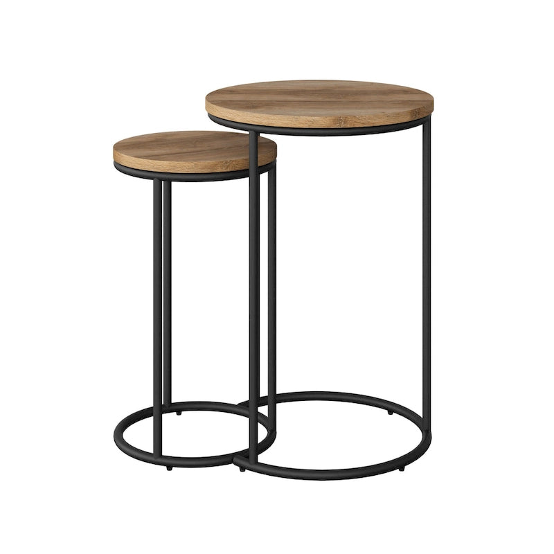 Ensemble de 2 tables basses gigognes rondes