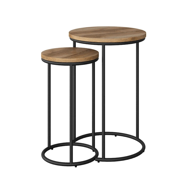 Ensemble de 2 tables basses gigognes rondes