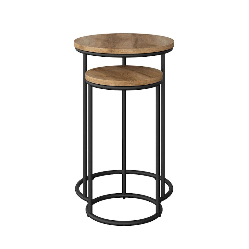 Ensemble de 2 tables basses gigognes rondes