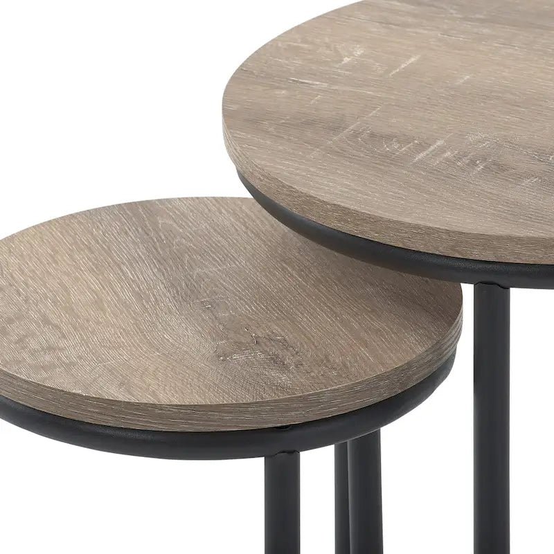 Ensemble de 2 tables basses gigognes rondes