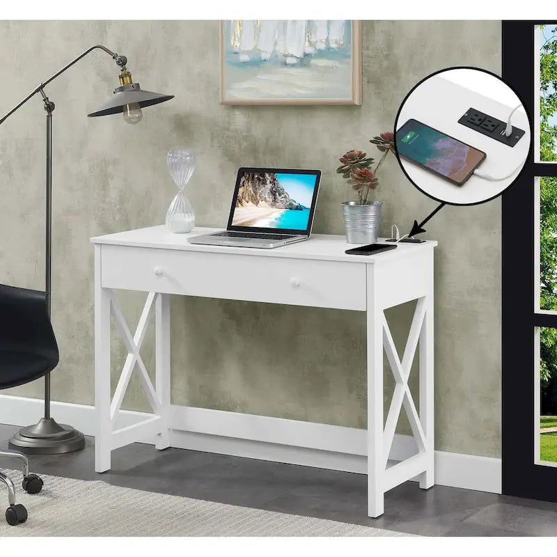 Bureau 42 pouces à 1 tiroir avec station de recharge