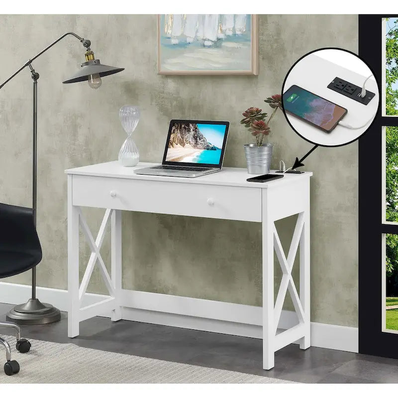 Bureau 42 pouces à 1 tiroir avec station de recharge