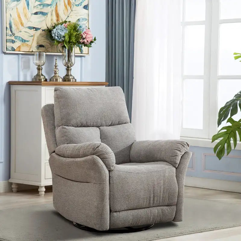 Fauteuil inclinable manuel pivotant à bascule surrembourré